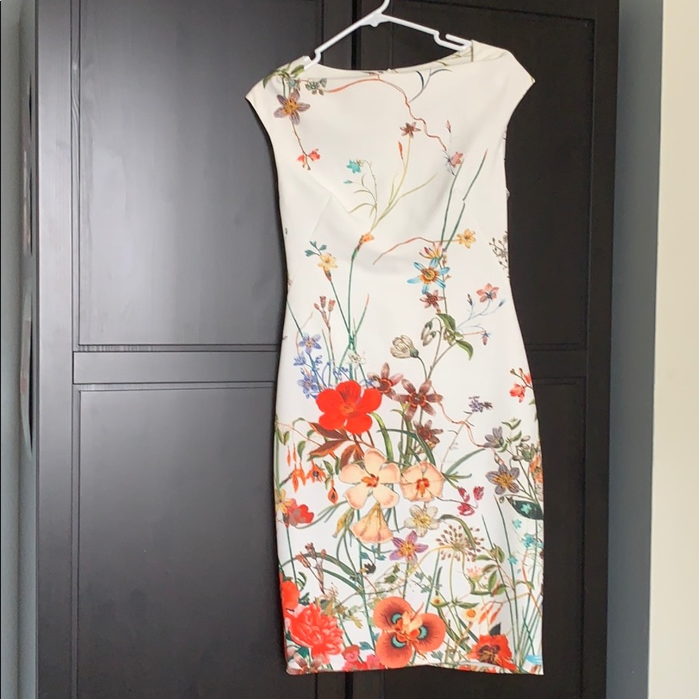 Zara White Floral Dress